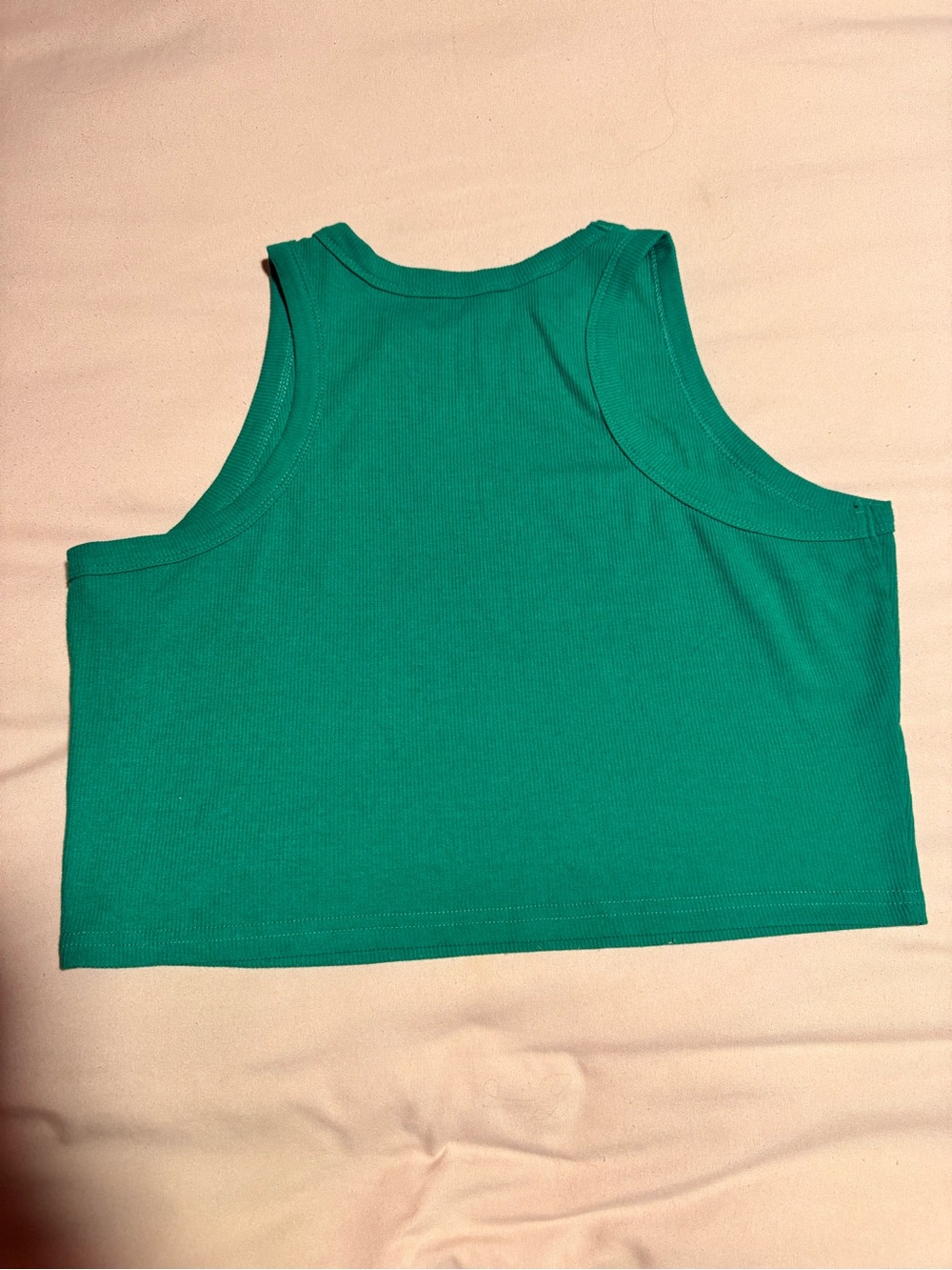 Amazon Green Ribbed Crop Tank Top - Picture 2 of 2
